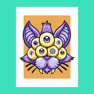 Trippy Kitty Print by Chump Magic