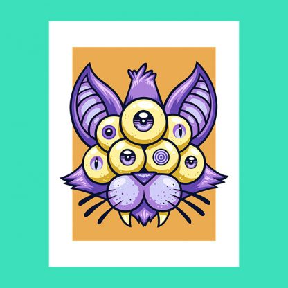 Trippy Kitty Print by Chump Magic
