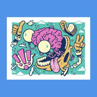 Super Stoked Screenprint with art by Chump Magic