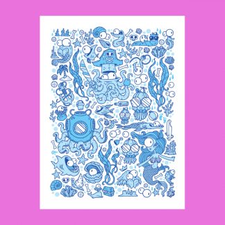 Undada Sea Screenprint with art by Chump Magic